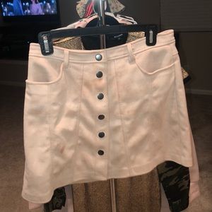 Suede Mini Skirt (light pink)